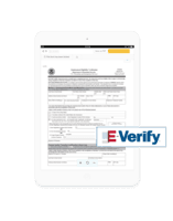 Screenshot of E-verify integration