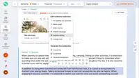 Screenshot of the AI assistant that helps users to create and improve content faster.