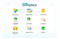 Screenshot of Moodle Workplace includes all features in Moodle LMS and other exclusive features like multi-tenancy, dynamic rules, and report builder.