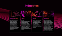 Screenshot of Key vertical industries served