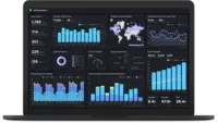 Screenshot of Marketing desktop dashboard in dark-mode.