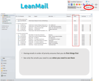Screenshot of LeanMail Plan allows you to easily plan your mails for specific days and display what is due, in priority order, directly in your inbox on any given day.