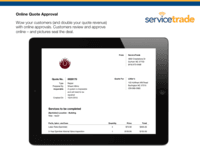Screenshot of online approvals -  customers review and approve online – and pictures to seal the deal.