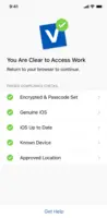 Screenshot of Endpoint device compliance checks on mobile