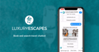 Screenshot of Master of Code designed, built and launched the Luxury Escapes Messenger Chatbot in February 2019. It allowed users to search deals based on their preferences, book luxurious trips around the world and offered a fun 'Roll the Dice' game.