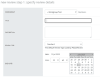 Screenshot of Creating a Review.