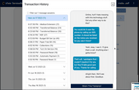 Screenshot of Transcripts of each interaction are saved and can be shared with supervisors to demonstrate proficiency.