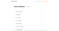 Screenshot of Vulnerabilities page