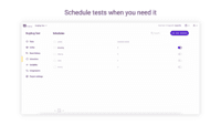 Screenshot of Test scheduling