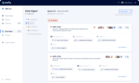 Screenshot of Start the day off right with Daily Digest! Observe the state of your sprint at a glance and identify the most urgent tasks to discuss as a team. Working with Kanban? No problem! Optimize your workflow daily and help your team close tasks quicker.