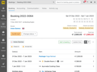 Screenshot of The Backoffice is used to view and manage bookings. With up to 10 different User Roles, team members have access to select parts of the Backoffice. This way, everyone from coaches to cleaning staff has access to the information they need to work efficiently, but not other sensitive booking details.