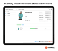 Screenshot of Shopify Pre Order tablet UI- Inventory allocation between stores and pre-orders