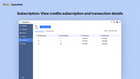 Screenshot of Subscription: View credits subscription and transaction details