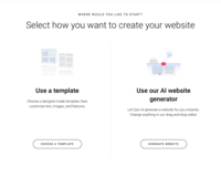 Screenshot of Choose how you want to build your website