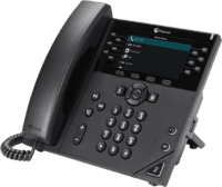 Screenshot of Free Polycom VVX 450 desk phones included with the ENTERPRISE plan. Or just use mobile apps or web phones.