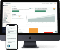Screenshot of Financial planning dashboard and mobile digital coach