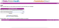 Screenshot of The DataMotion Direct Messaging portal is where users can log into their DataMotion Direct Secure Messaging accounts, access the DataMotion healthcare provider directory, send and receive Direct Messages, and more.