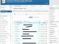 Screenshot of customer relationship dashboard