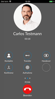 Screenshot of yuu Phone mobile client