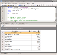 Screenshot of Oracle trace