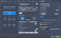 Screenshot of New environment creation dashboard