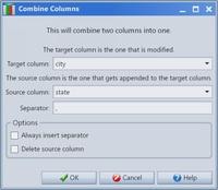 Screenshot of Combine Columns tool
