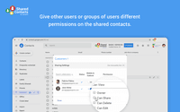 Screenshot of Easily set the access permissions while sharing your Google Contacts