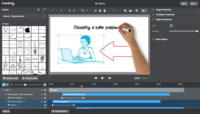 Screenshot of Moovly features many different styles, including the popular hand-drawing whiteboard style.