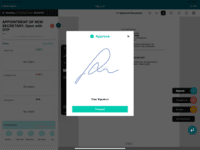 Screenshot of iPad - Electronic Signing of Document
