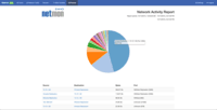 Screenshot of Netmon 6.2 - Network Activity Report - Showing Source, Destination, Bandwidth Used and Ports.