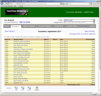 Screenshot of Donation details on the Staff Portal.