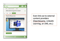 Screenshot of External Content Linking  - link out to external content providers such as LinkedIn, OpenSesame or and LMS