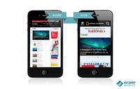 Screenshot of National Geographic's website on mobile devices before and after implementing MobileOptimize