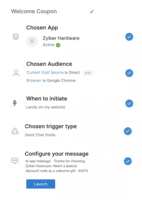 Screenshot of Proactive chat triggers