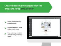 Screenshot of Email Editor - Springbot's drag-and-drop email editor makes it effortless to design eye-catching, branded emails that look great on any device!