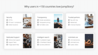 Screenshot of Why users in +150 countries love JumpStory?