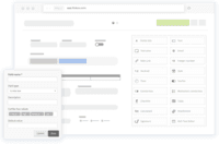 Screenshot of Define & customize your form with an amazing Form Builder. Arrange your fields using a grid layout. Multiple field types and visibility options can be combined to meet every possible need.