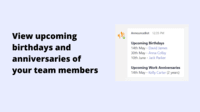 Screenshot of View upcoming birthdays and anniversaries of your team members