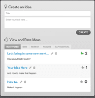 Screenshot of Crowdsource ideas with Idea Board View in Social Webinar