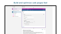 Screenshot of reusable components with a “design once, reuse anywhere” approach that are used to build pages. Users can optimize for higher user engagement or conversion with built-in A/B testing.