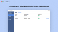 Screenshot of Domains: Add, verify and manage domains from one place