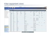 Screenshot of Filter equipment and asset views
