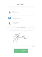 Screenshot of Accept + e-Sign