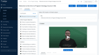 Screenshot of content that can be offered with Skilljar’s authoring tools. Multiple learning pathways based on user role, skillset, or use case can be created, as well as native video and audio with embedding from external hosts