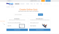 Screenshot of Create Online Quiz
