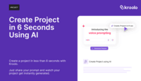 Screenshot of Project creation with AI - Projects can be created in less than 6 seconds with Kroolo by sharing a prompt.