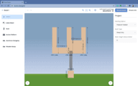 Screenshot of A view of the 2D designer portion of the Dock Designer software