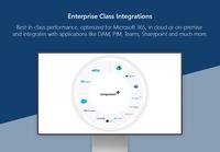 Screenshot of Best-in-class performance, optimized for Microsoft 365, in cloud or on-premise and integrates with applications like DAM, PIM, Teams, Sharepoint and much more.