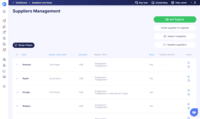 Screenshot of Supplier management