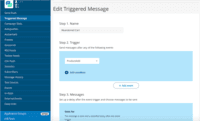 Screenshot of Creating an automated triggered message